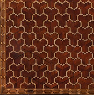 Rare parquet flooring with border, - Oggetti d'arte (mobili, sculture, vetri, porcellane)
