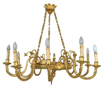 Rare model of a Viennese Biedermeier salon chandelier, - Oggetti d'arte (mobili, sculture, vetri, porcellane)