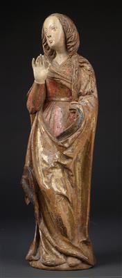 Spätgotische Hl. Maria, - Antiquitäten (Möbel, Skulpturen, Glas, Porzellan)