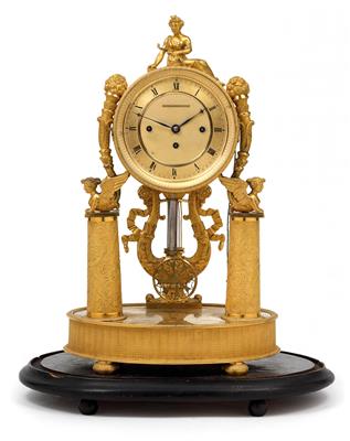 A bronze Viennese Empire clock - Works of Art (Furniture, Sculptures, Glass, Porcelain)