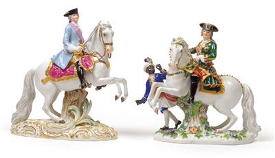 Tsarina Elisabeth Petrowna, mounted, with Moor; and Tsarina Catherine II., mounted, - Oggetti d'arte (mobili, sculture, vetri, porcellane)