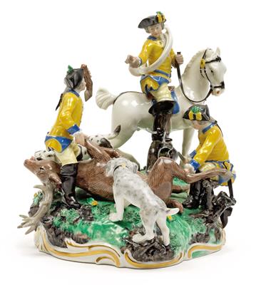 A large figural hunting group, - Works of Art