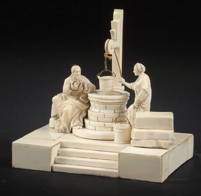 Gruppe Christus und die Samariterin am Brunnen, - Antiquitäten