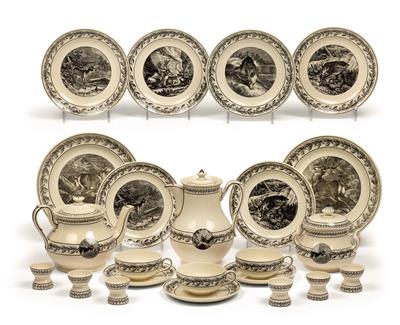 A coffee- and tea service decorated with hunting scenes, - Oggetti d'arte