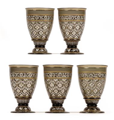 Lobmeyr beakers from the 'Indian series', - Starožitnosti