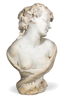 Marble bust, - Works of Art