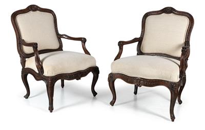 Pair of large Baroque armchairs, - Oggetti d'arte