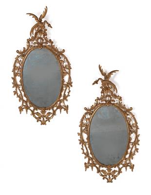 Pair of outstanding English wall mirrors, - Works of Art