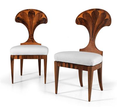 Pair of unusual Biedermeier chairs, - Starožitnosti