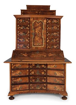 South German Baroque tabernacle bureau cabinet, - Works of Art