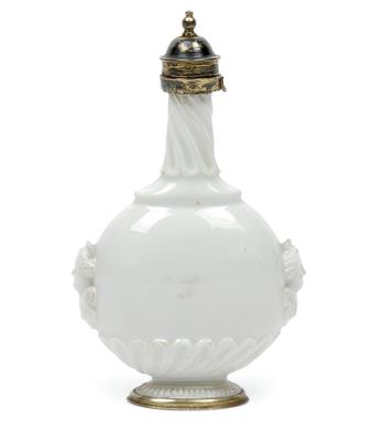 A Du Paquier flacon with silver cap and mount, - Works of Art