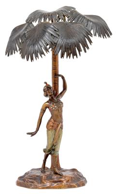 F. X. Bergmann – a table lamp ‘Harem lade under a palm’, - Oggetti d'arte