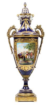 A lidded vase from France, with gilt bronze mount, - Works of Art