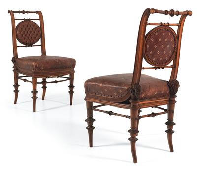 Pair of rare historicist chairs, - Oggetti d'arte