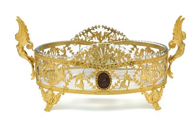 A grand jardinière with gilded mountings and antique-style depictions, - Works of Art