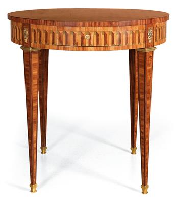 Round salon side table, - Works of Art