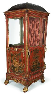 Rare model of a sedan chair with lacquer and chinoiserie decoration, - Oggetti d'arte