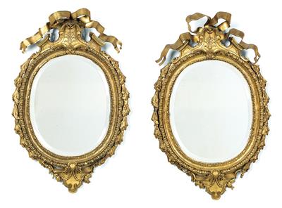 Rare pair of wall mirrors, - Works of Art
