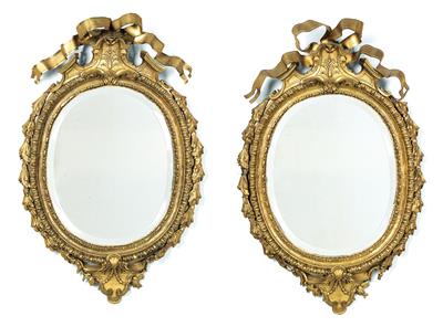 Rare pair of wall mirrors, - Starožitnosti