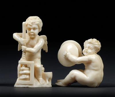 Two ivory putti, - Works of Art