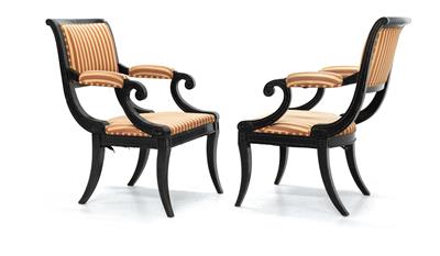 A pair of extravagant armchairs in English Regency Style, - Selected by Hohenlohe