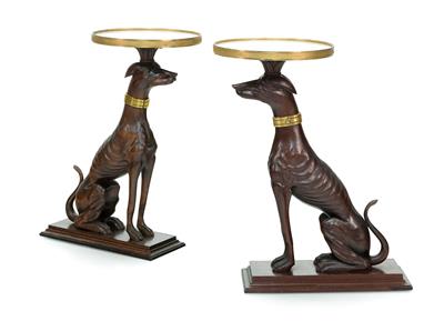 A pair of extravagant, decorative side tables in the shape of greyhounds, - Selected by Hohenlohe
