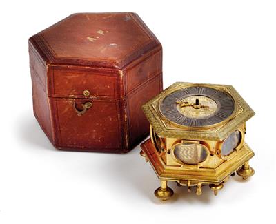 A horizontal Baroque clock with case - Works of Art