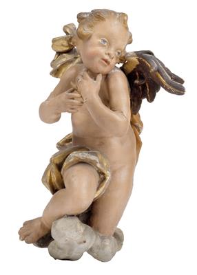A Baroque angel kneeling on clouds, - Oggetti d'arte