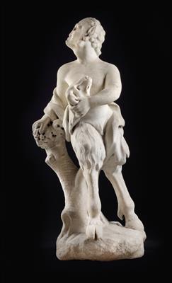 A faun leaning on a tree trunk, - Oggetti d'arte