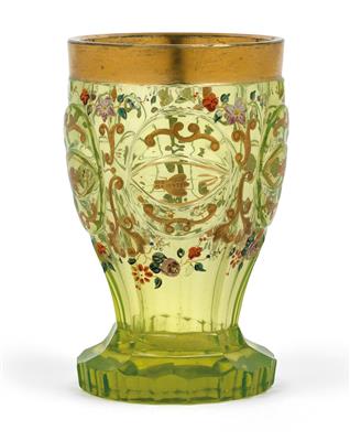 A beaker with foot, - Oggetti d'arte