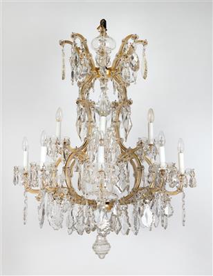 A Lobmeyr chandelier in crown shape, - Works of Art