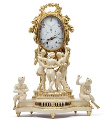 A Late Baroque Austrian table clock ‘The Three Graces’ - Starožitnosti