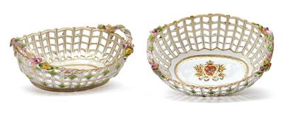 A pair of latticework baskets bearing the coat-of-arms of Saxony-Poland-Lithuania, - Works of Art