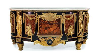 Splendid chest of drawers in the Louis XVI style, modelled after a chest of drawers by Jean - Henri Riesener, - Works of Art