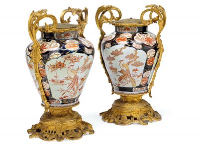 1 Paar Imari Vasen, - Antiquitäten