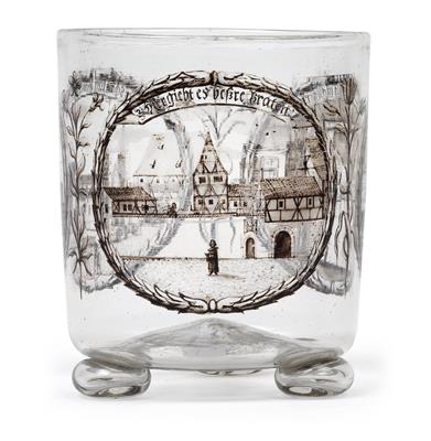 A beaker with views of city and references, - Oggetti d'arte