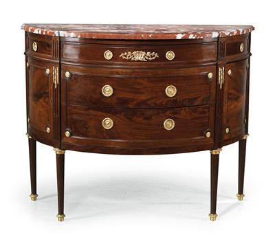 French demi-lune salon chest of drawers, - Starožitnosti