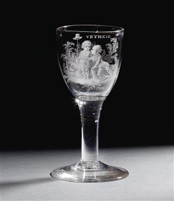 A glass goblet 'Vryheid', - Oggetti d'arte