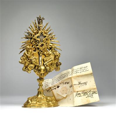 A reliquary with fragment of the Crucifix, - Works of Art