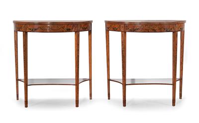 Pair of  console tables, - Works of Art