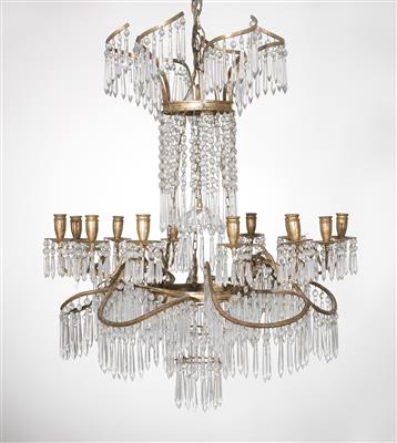 Pair of Neo-Classical glass chandelier, - Starožitnosti