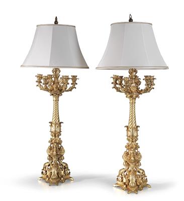 Pair of table lamps, - Works of Art