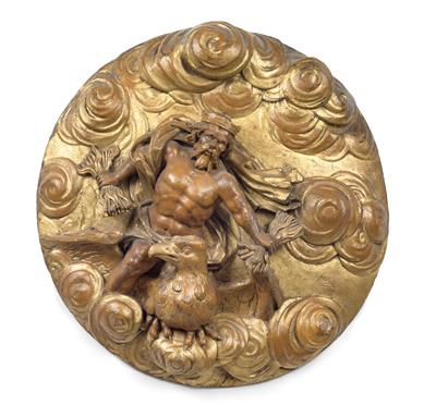 Zeus auf Adler über Wolken thronend, - Antiquitäten