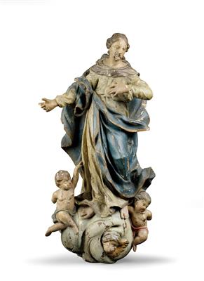 A Baroque Virgin Mary, - Furniture and works of art