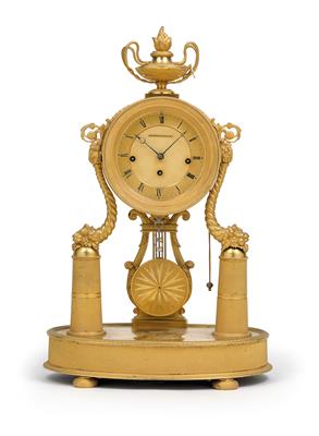 A Classicising bronze clock - Furniture and works of art