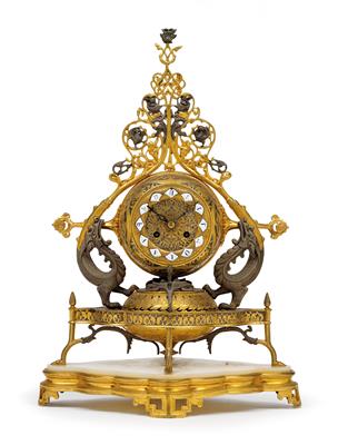 A French mantel clock in Orientalising Persian style - Furniture and works of art