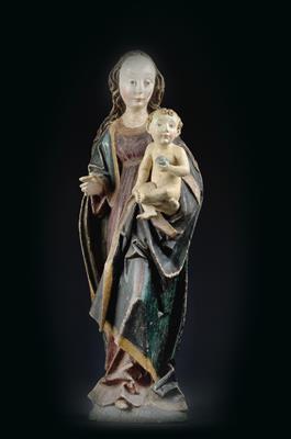 Gotische Madonna mit Kind, - Antiquitäten und Möbel