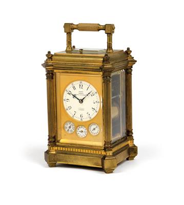 A grande sonnerie travelling clock with calendar - Furniture and works of art