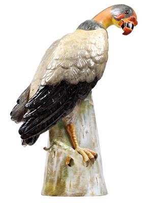 A large king vulture standing on a tree trunk, - Furniture and works of art