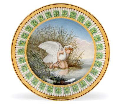 A plate featuring a scene from mythology, - Nábytek